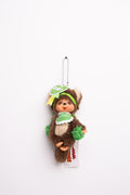 Monchhichi Friends Plush Keychain – Cheerleader Green